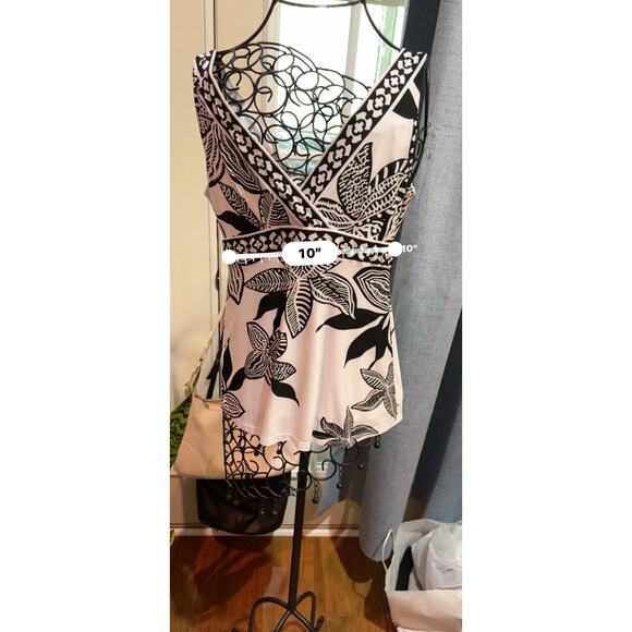 Cache Retro Y2K Black White Floral Greek Vibe Geometric Accent Tank Top Sz S - Picture 8 of 8